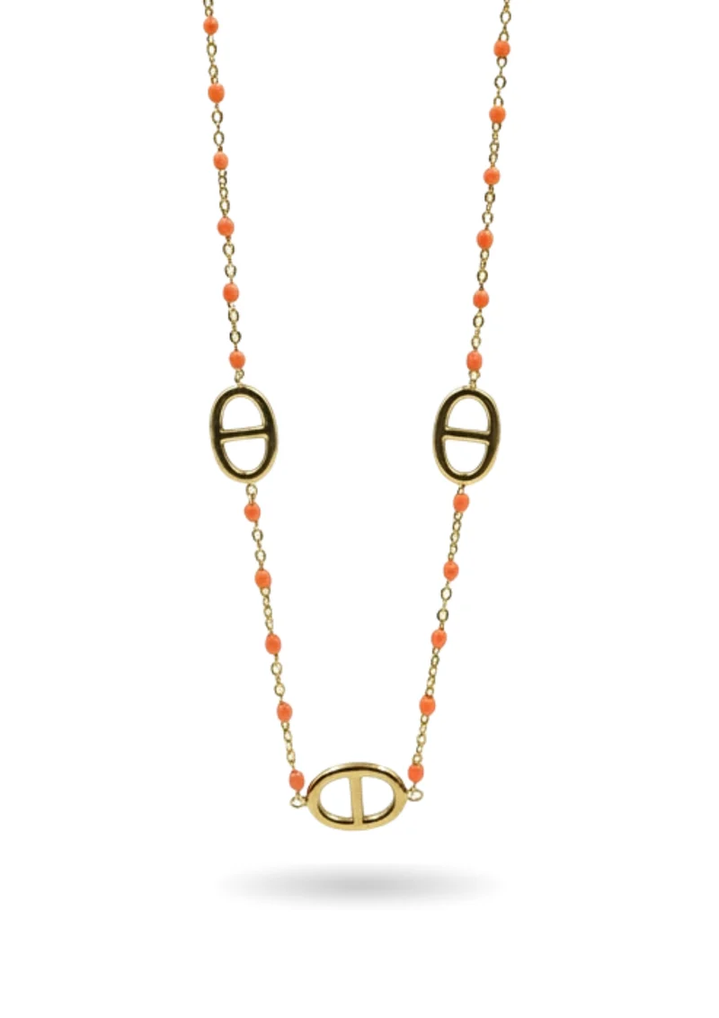 Collier Maille Marine Perles Couleurs
