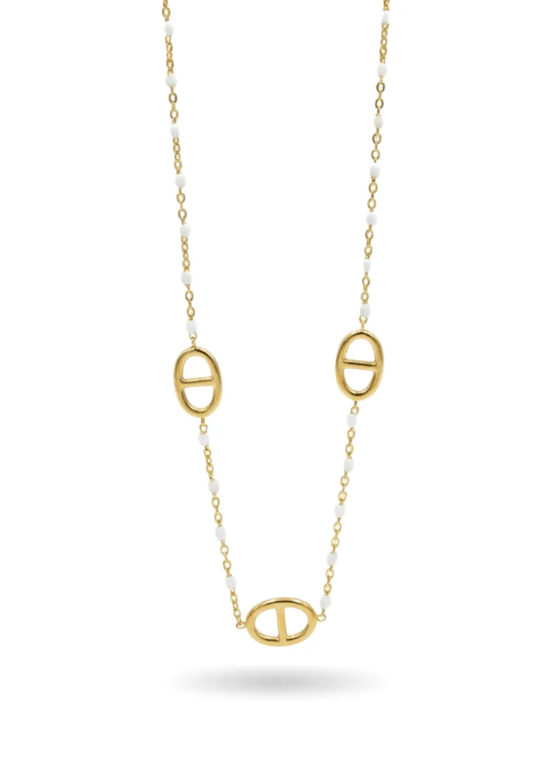 Collier Maille Marine Perles Couleurs