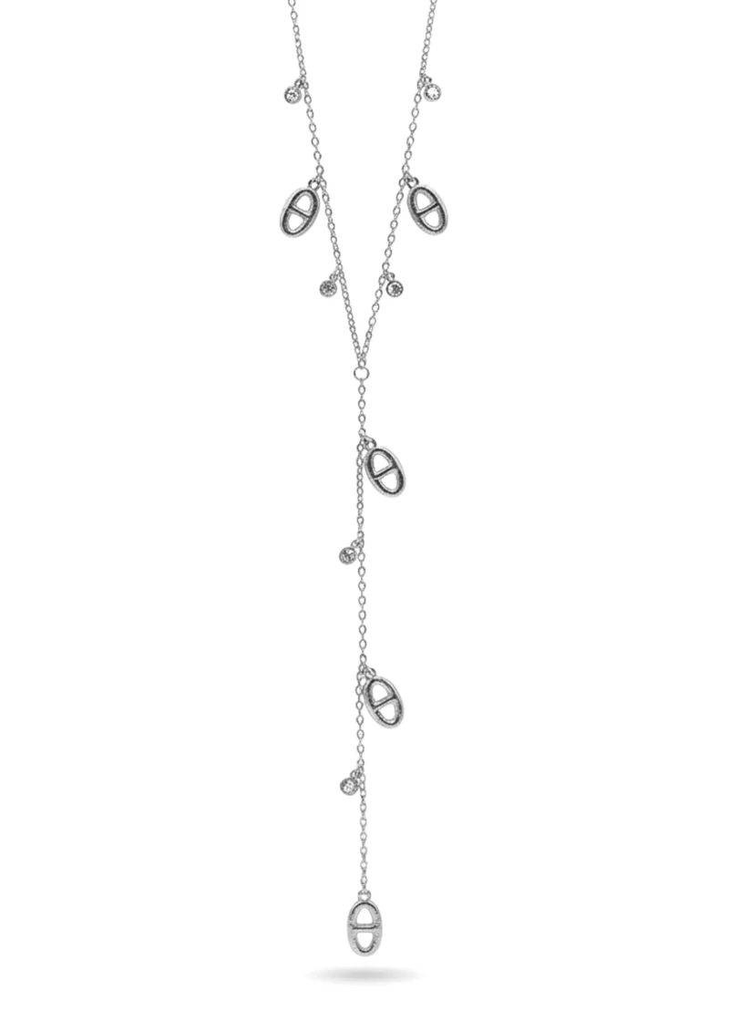 Collier Y Breloques Maille Marine
