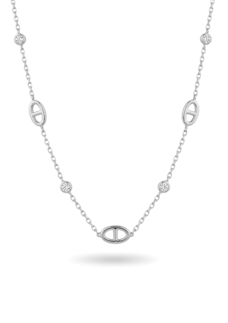 Collier Maille Marine et Diamants