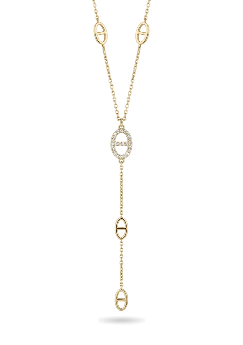 Collier Y Maille Marine Doré
