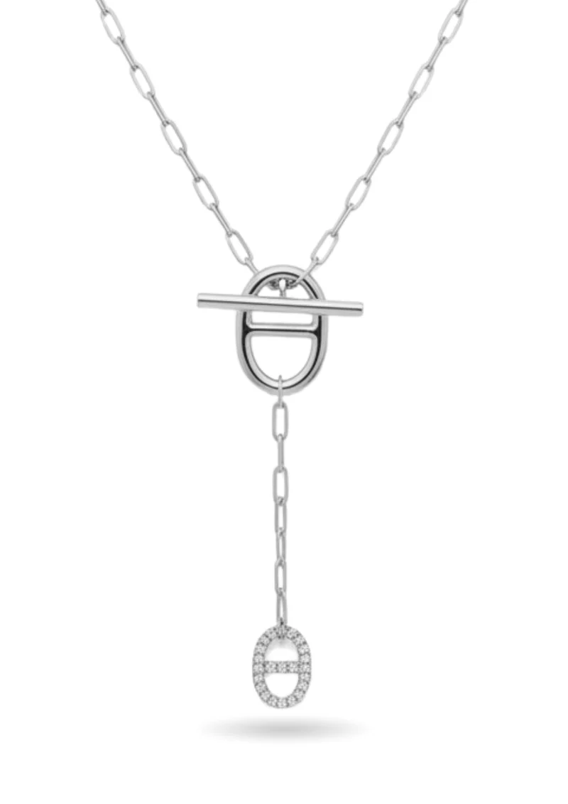 Collier Y Maille Marine Barre