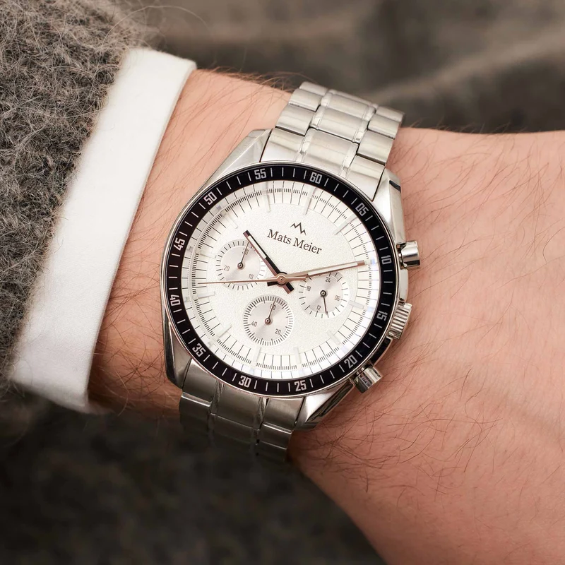 Mats Meier Arosa Racing Hommes Montre Argent MM50018