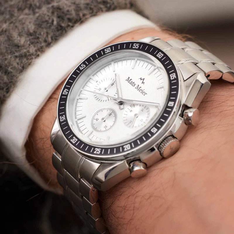 Mats Meier Arosa Racing Hommes Montre Argent MM50018