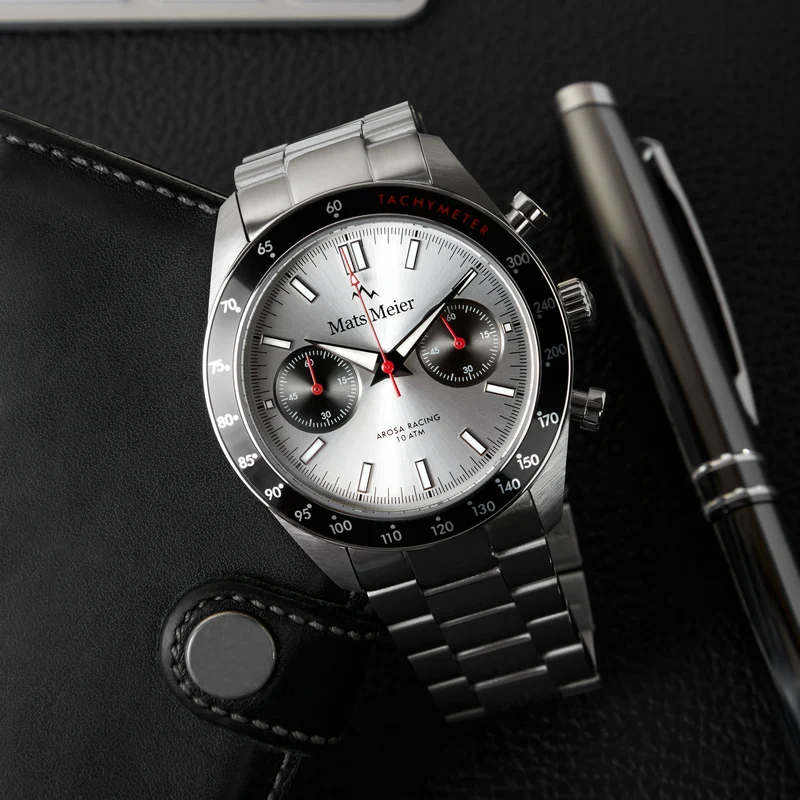 Mats Meier Arosa Racing Hommes Montre Argent MM50011