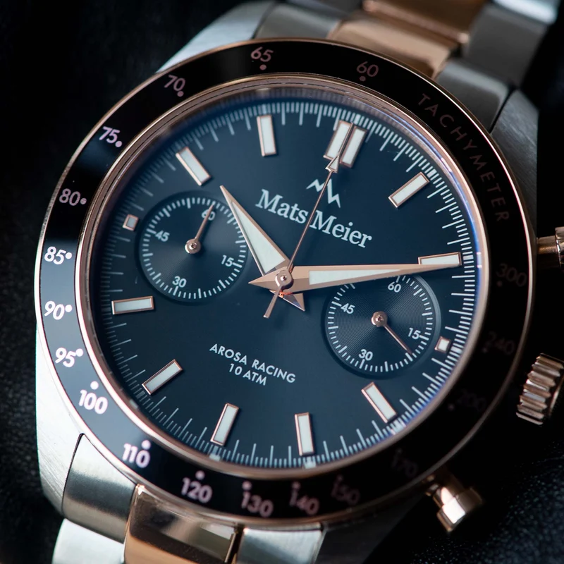 Mats Meier Arosa Racing Hommes Montre Or rose MM50006