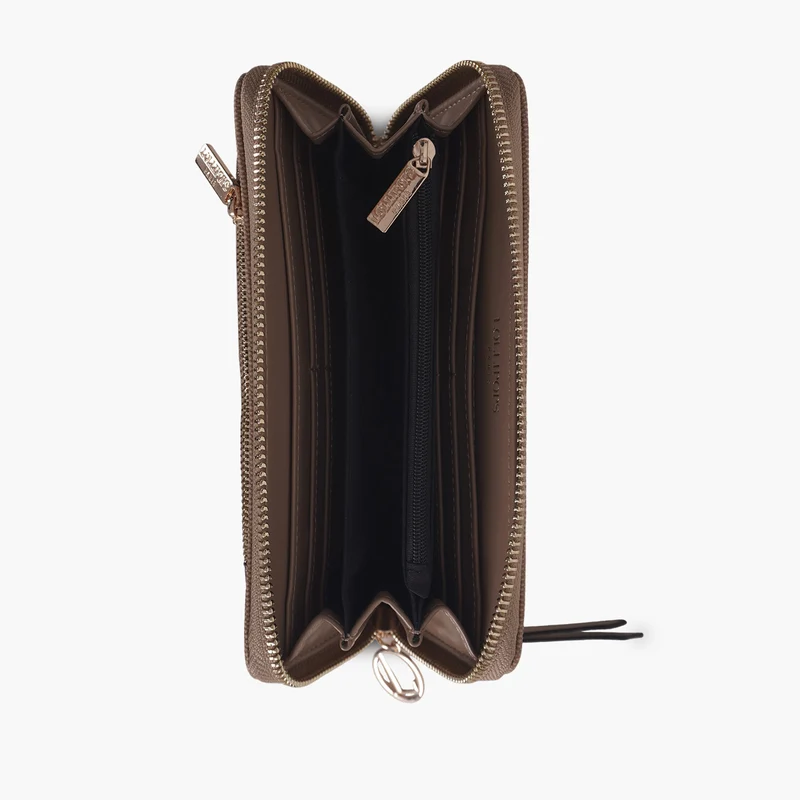 Grand portefeuille beige Tamelia