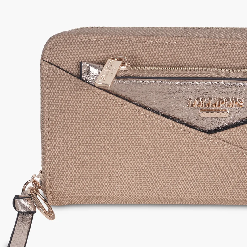 Grand portefeuille beige Tamelia