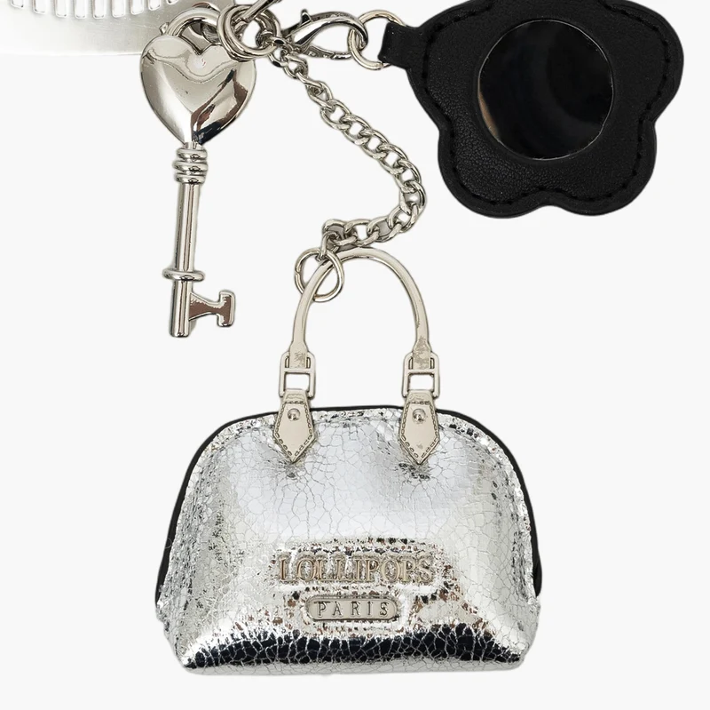 Bijou de sac argent et fleur miroir Tissalia