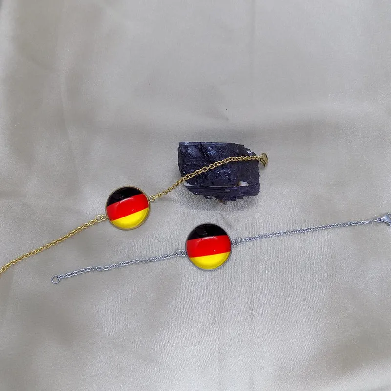Bracelet femme drapeau de l'Allemagne en acier inoxydable