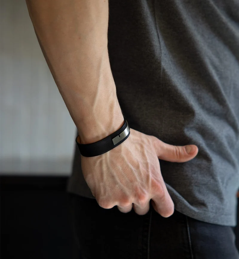 Bracelet large cuir acier | U'TURN.18