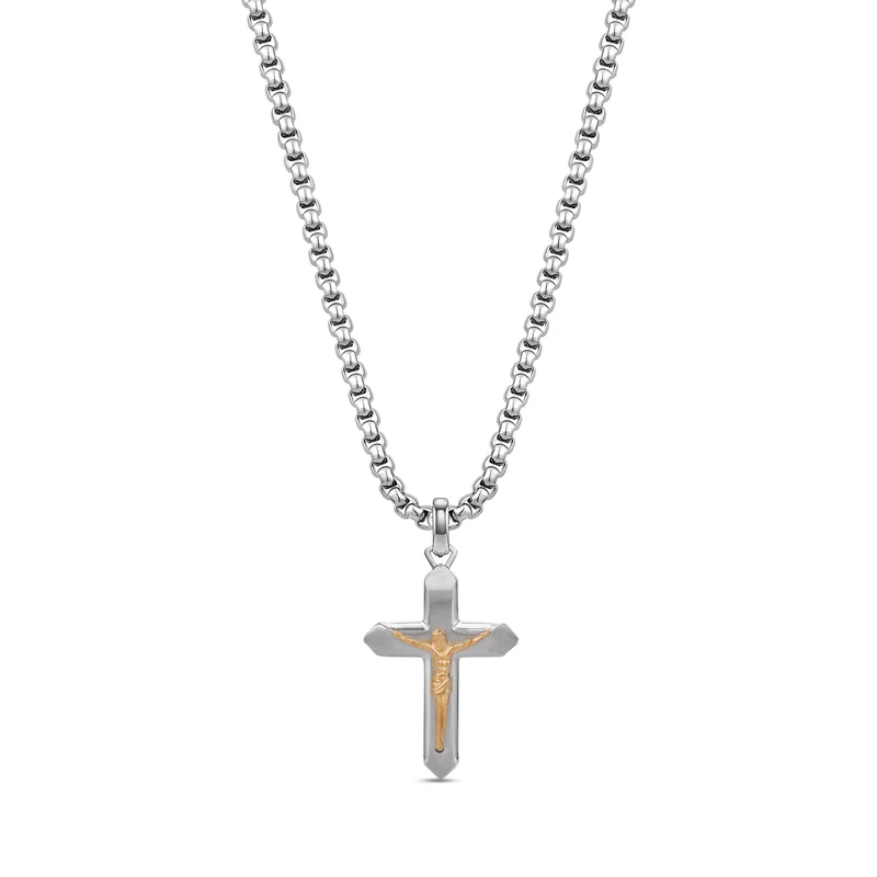 Pendentif crucifix bicolore
