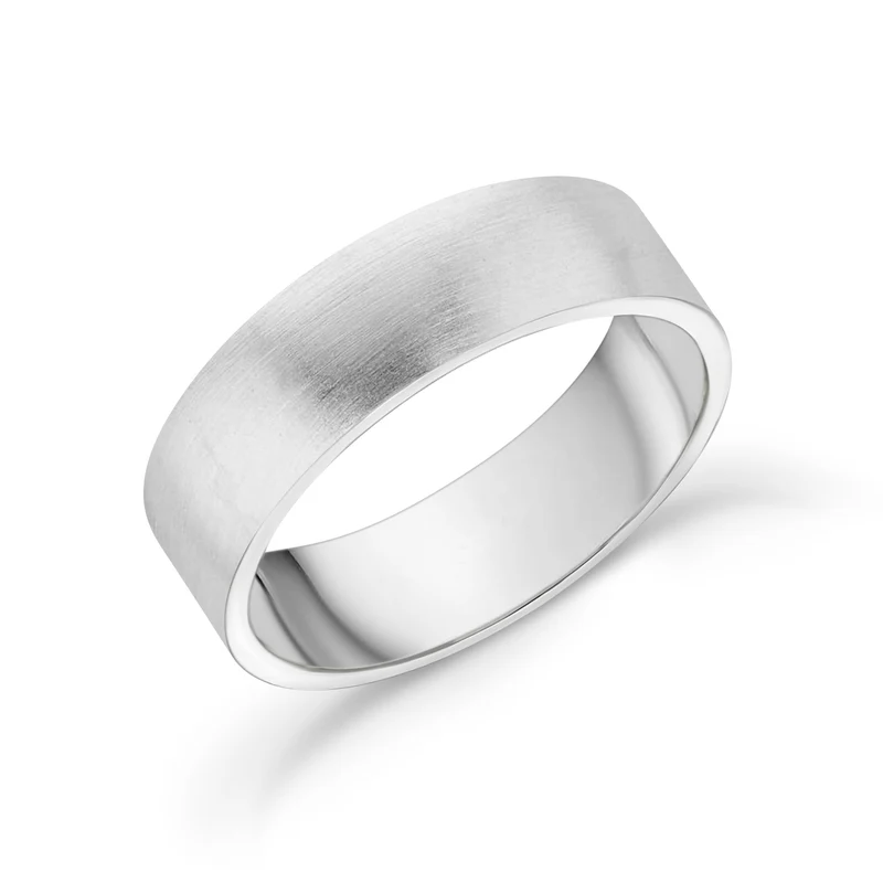 Jonc de mariage plat mat de 6 mm
