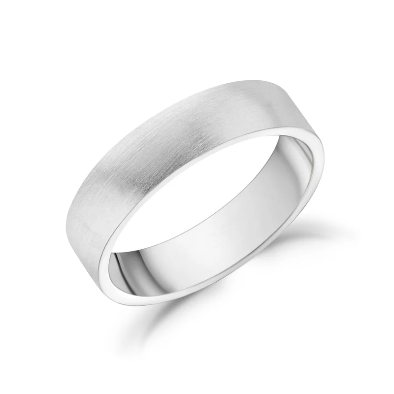 Jonc de mariage plat mat de 5 mm