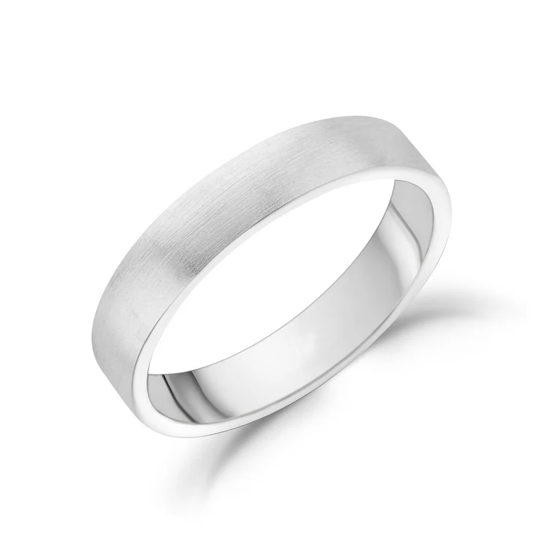 Jonc de mariage plat mat de 4 mm