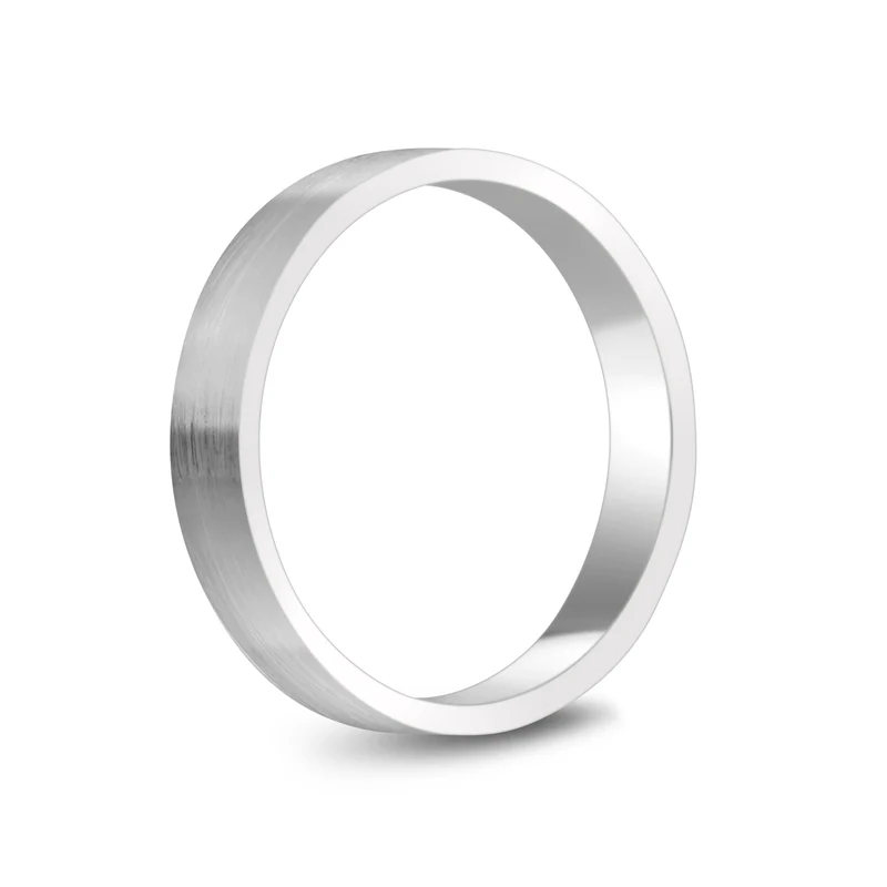 Jonc de mariage plat mat de 4 mm