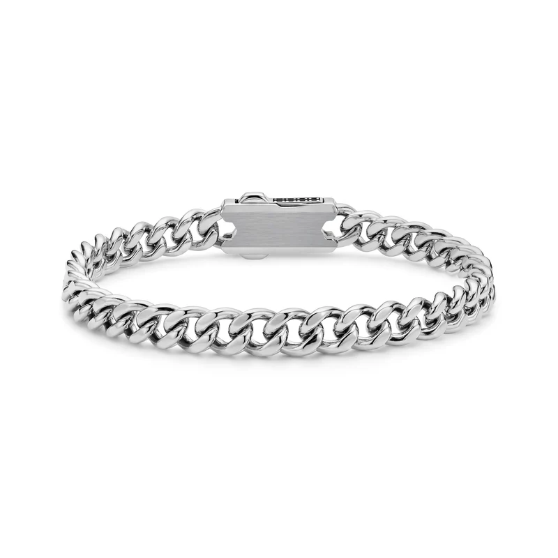 Bracelet en fibre de carbone à maillons cubains de 7 mm