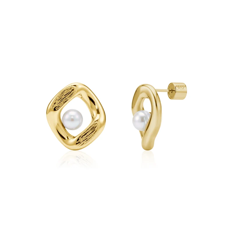 Boucles d'oreilles à clous avec monture « Bold Pearl »