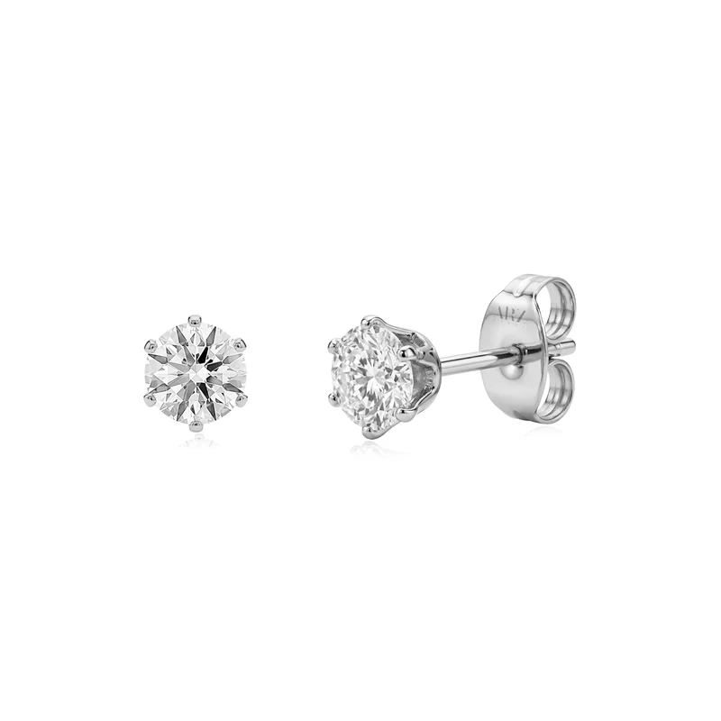 Boucles d'oreilles rondes à 6 griffes