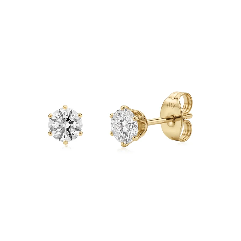 Boucles d'oreilles rondes à 6 griffes