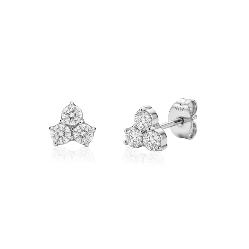 Boucles d'oreilles à clous en forme de fleur de lotus de taille moyenne