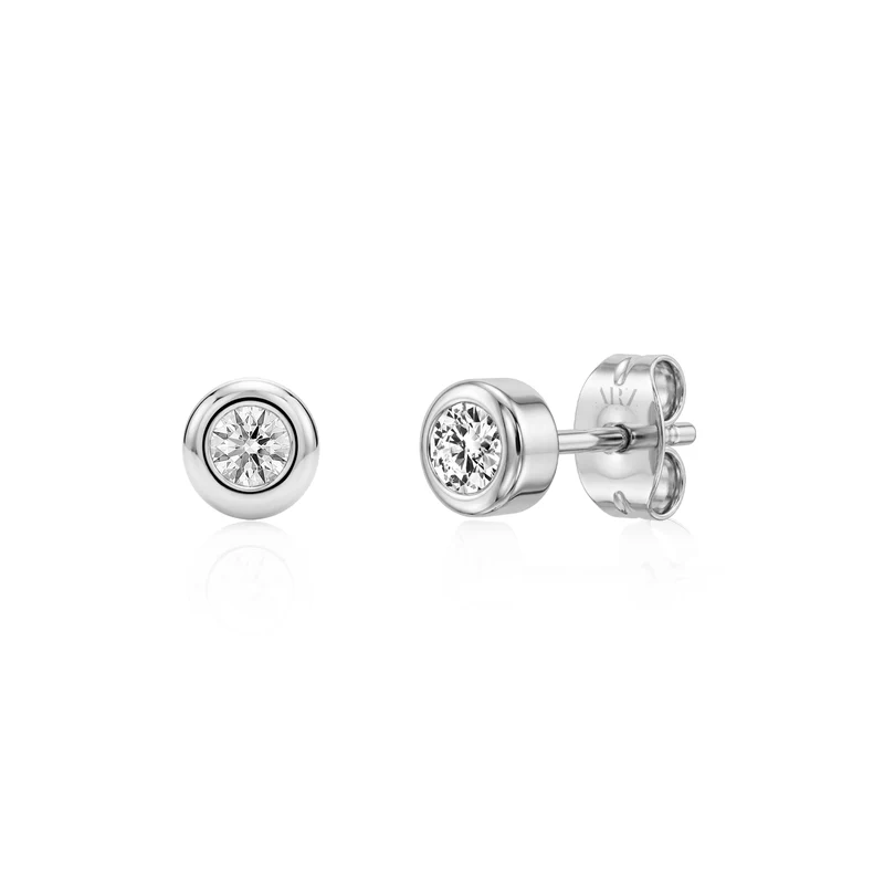 Boucles d'oreilles rondes à sertissage en lunette