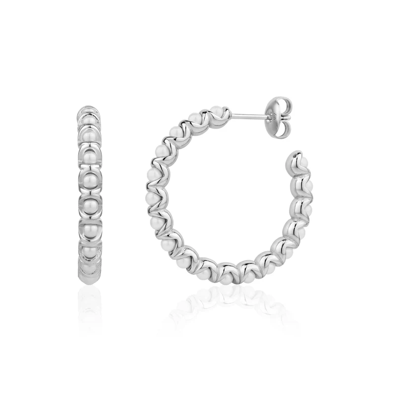 Boucles d'oreilles créoles en perles