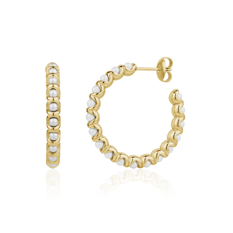 Boucles d'oreilles créoles en perles
