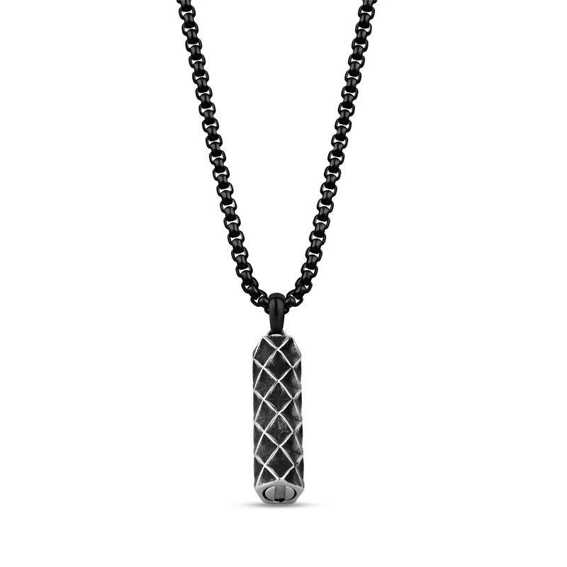 Pendentif urne armure noire