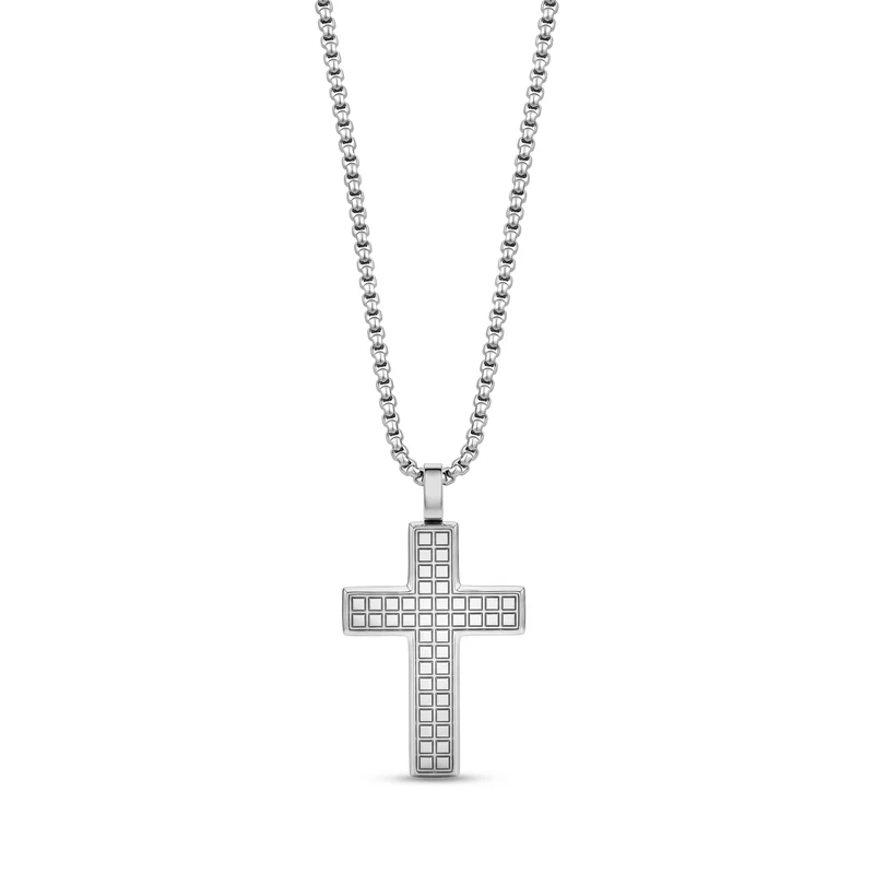 Pendentif croix en faïence