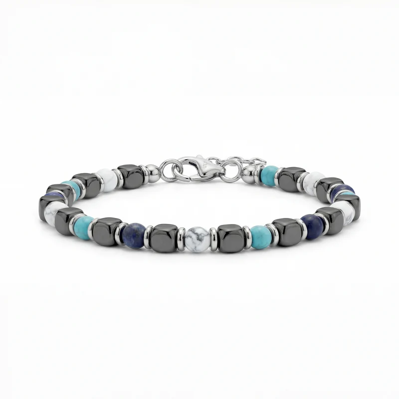 Bracelet en perles de pierre glaciaire