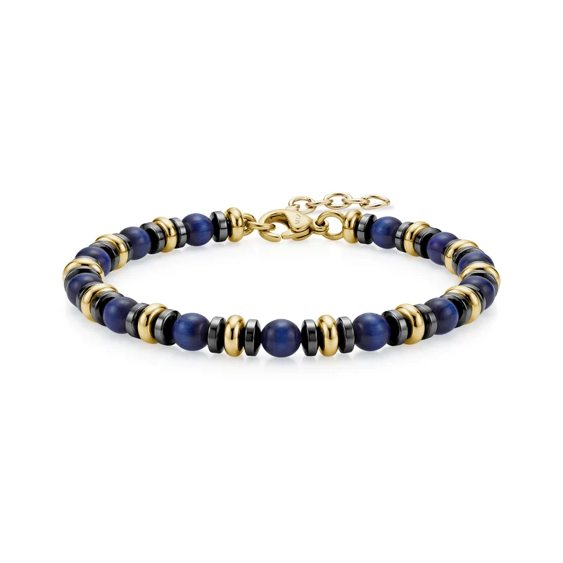 Bracelet Nocturne Or Bleu Œil de Tigre