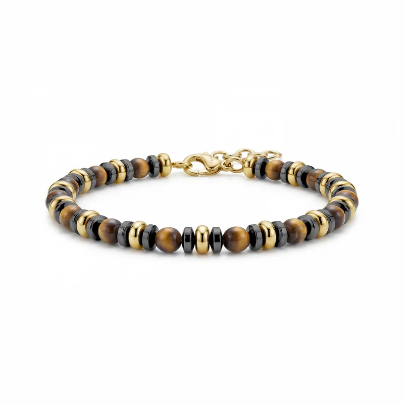 Bracelet souverain avec perles œil-de-tigre