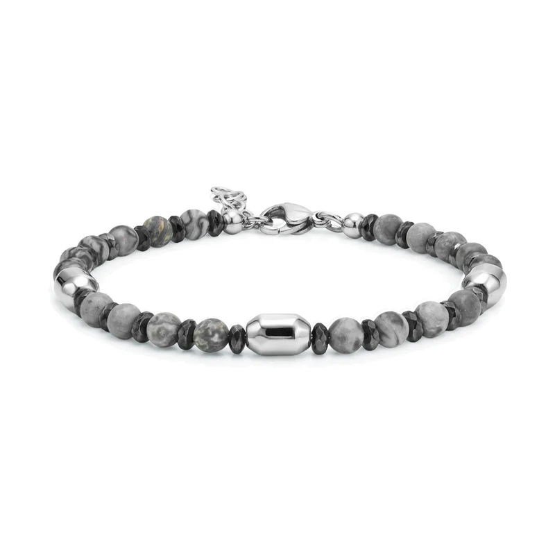 Bracelet en perles de labradorite grise