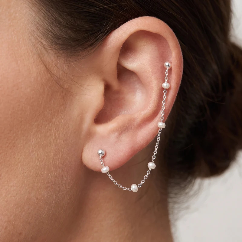 1/2 Boucles d'oreilles Aurora blanc