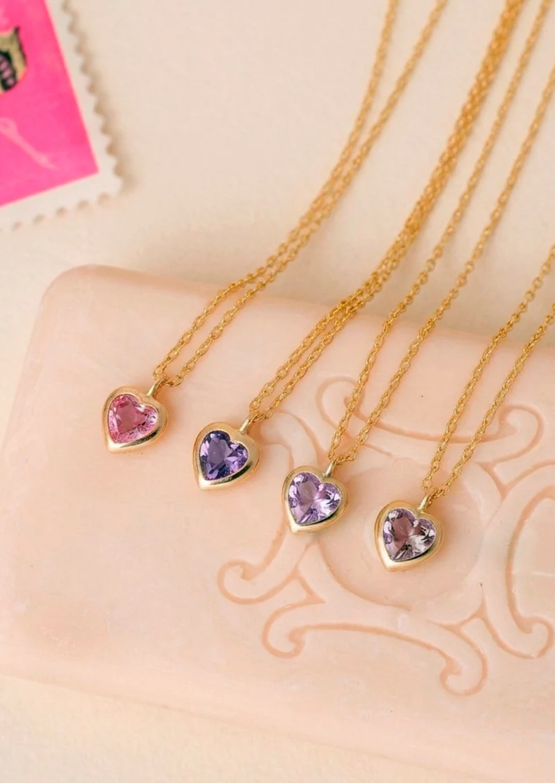 Petit Coeur Necklace 1 Lilac