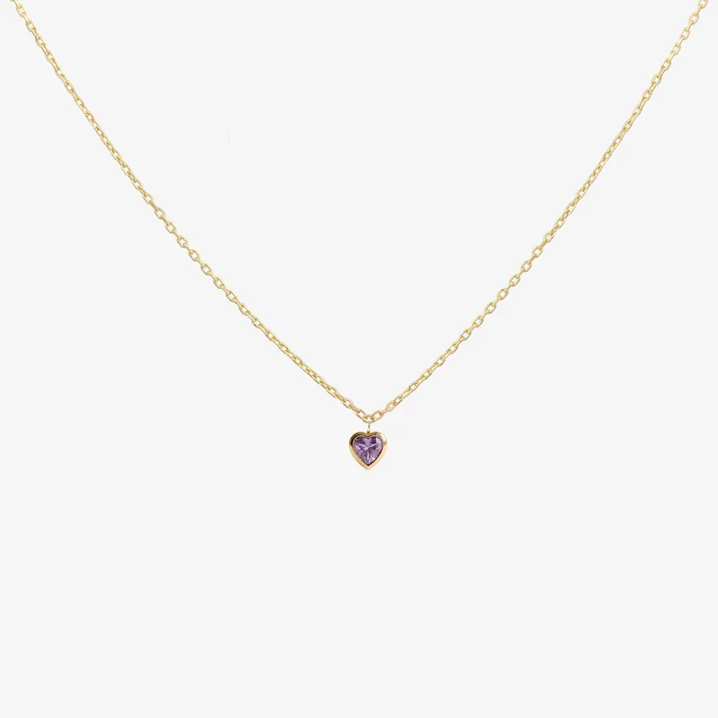 Petit Coeur Necklace 1 Lavender