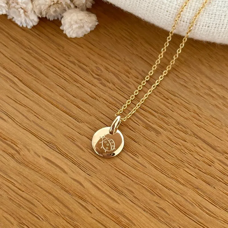 Collier "Mini médaillon" enfant plaqué or