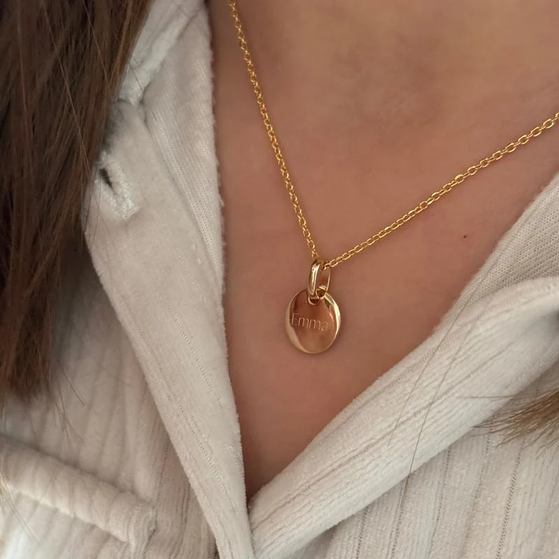 Collier "Mini médaillon" enfant plaqué or