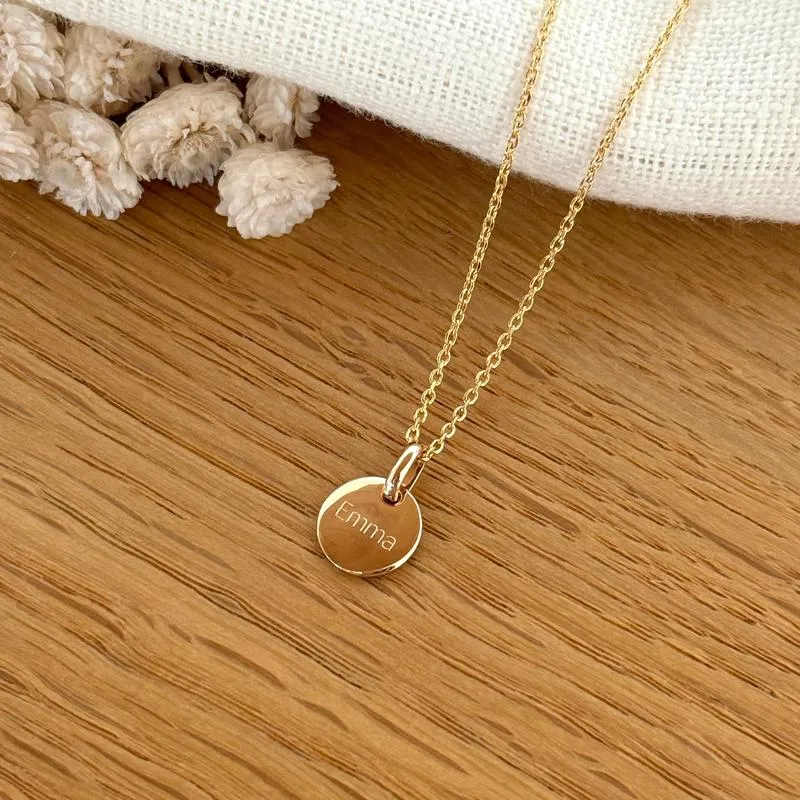 Collier "Mini médaillon" enfant plaqué or