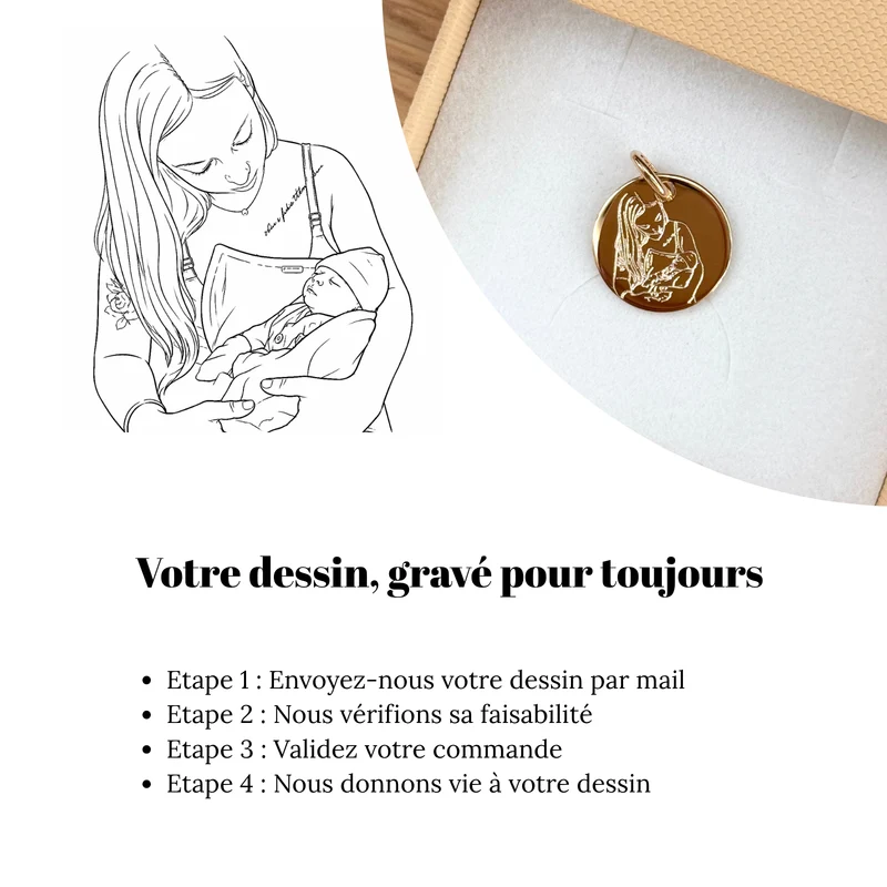 Collier "Médaille" 1,5cm plaqué or