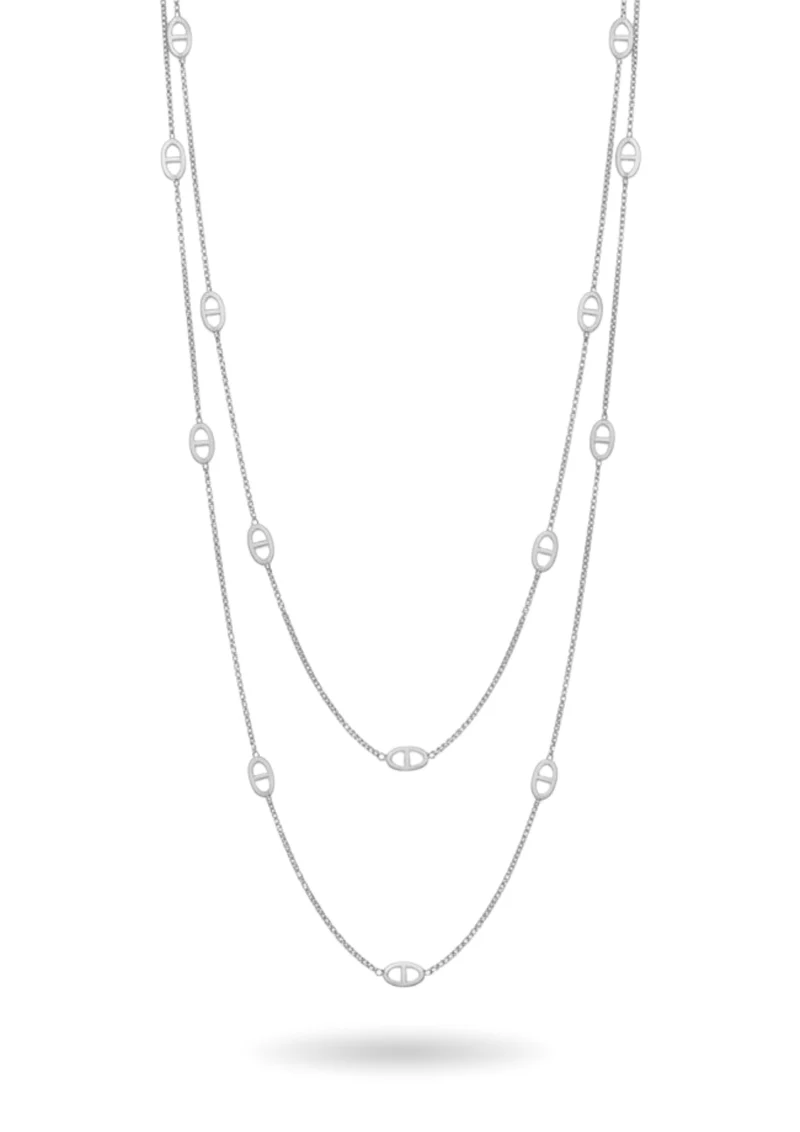 Double Sautoir Maille Marine