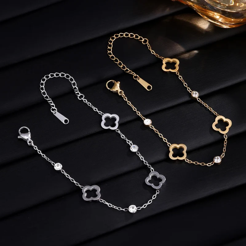 Bracelet Trèfle et Strass