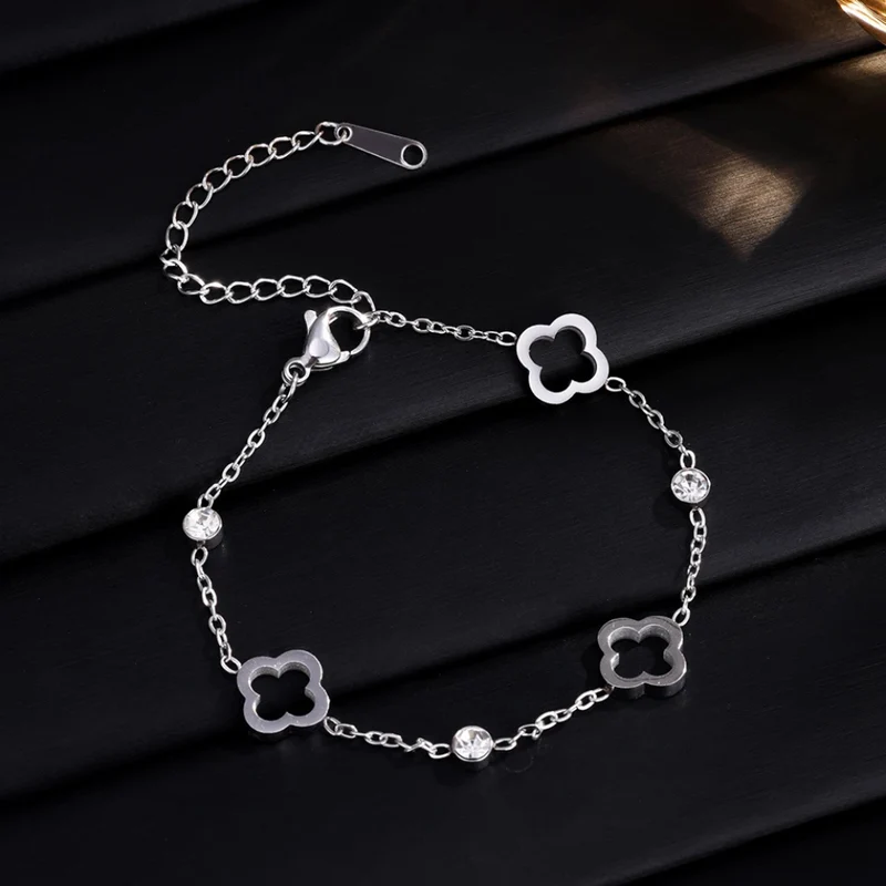 Bracelet Trèfle et Strass