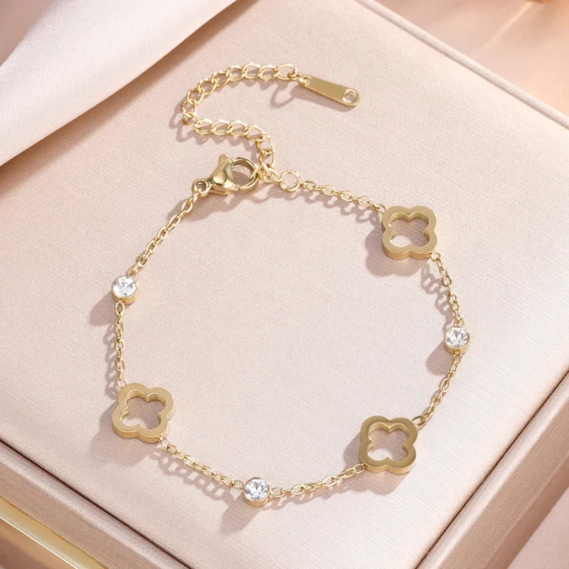 Bracelet Trèfle et Strass