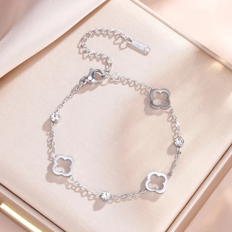 Bracelet Trèfle et Strass