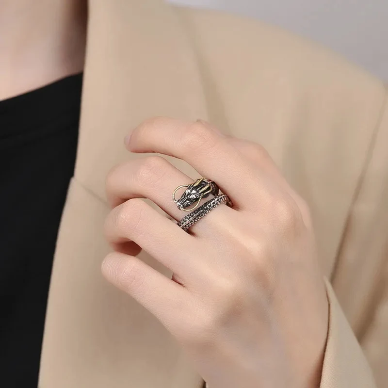 Bague Dragon Homme Vintage