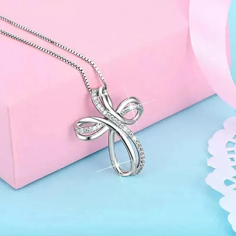 Collier Croix Argent et Brillants