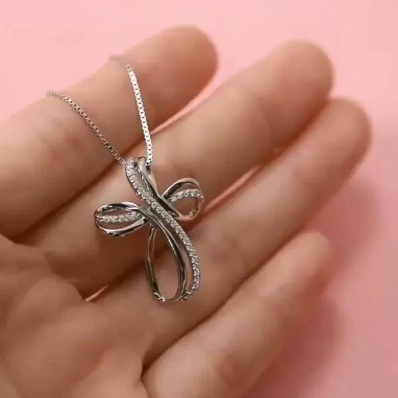 Collier Croix Argent et Brillants