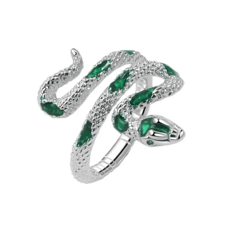 Bague Serpent Pierres Vertes